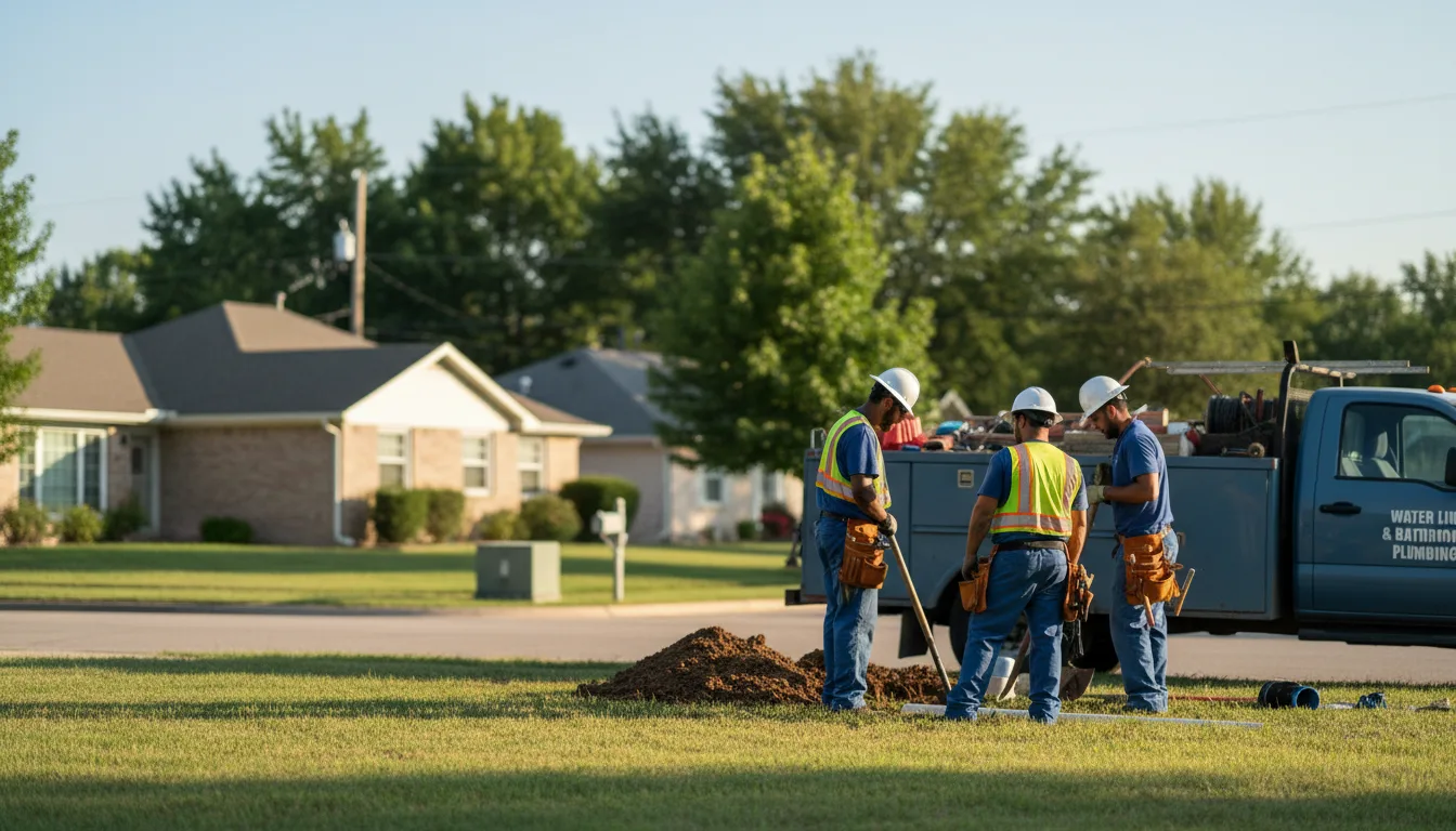 Residential water line and bathroom plumbing service in Pfeifer, KS